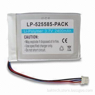 2,400mAh Li-polymer Rechargeable Battery Pack with 3.7V Voltage, CE Certified